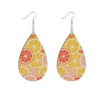 Wooden dangle earrings for women African wood hoop Boho Vintage Abstract dangle earring for valentines Fashion Jewellery Gift Supplies Cartoon Cute Orange Yellow watertrop aretes vintage para