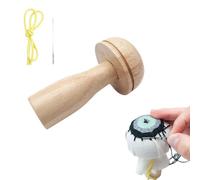 Wooden Darning Mushroom Kit - Sewing Repair Tool with 10 Threads, Needle, Elastic Cord & Pin Cushion for Mending Socks Sweaters Pants Hats Scarves (Type - A)