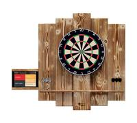 WOODEN Dartboard Surround | Premium Dart Wall Protection & Tablet Holder | Burned Look | WITH Tablet Holder (Catchring, Dart Border, Backboard)