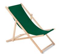 Wooden Deck Chair Beech Wood Foldable 3-Step Backrest Adjustment [21 Colours] UK
