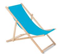 Wooden Deck Chair Beech Wood Foldable 3-Step Backrest Adjustment [21 Colours] UK