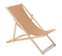 Wooden Deck Chair Beech Wood Foldable 3-Step Backrest Adjustment [21 Colours] UK