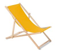 Wooden Deck Chair Beech Wood Foldable 3-Step Backrest Adjustment [21 Colours] UK