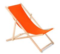 Wooden Deck Chair Beech Wood Foldable 3-Step Backrest Adjustment [21 Colours] UK