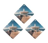 Wooden Deck Yacht Car Air Freshener, 3 Pcs Rhombus Hanging Air Freshener Cards, Long Lasting Fragrance Scented Cards for Car, Home, Office Gray-style