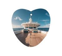 Wooden Deck Yacht Car Air Freshener Hanging, Long Lasting Scented Car Aromatherapy Tablets, Love form Fragrance Scented Cards for Vehicles, Bedroom, Wardrobe Black-style