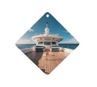 Wooden Deck Yacht Car Air Freshener Hanging, Long Lasting Scented Car Aromatherapy Tablets, Rhombus Fragrance Scented Cards for Vehicles, Bedroom, Wardrobe Gray-style