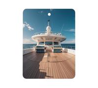 Wooden Deck Yacht Car Air Freshener Hanging, Long Lasting Scented Car Aromatherapy Tablets, Square Fragrance Scented Cards for Vehicles, Bedroom, Wardrobe Black-style