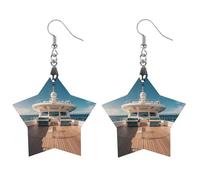 Wooden Deck Yacht Wooden Earrings for Women, Vintage Elegant Wood Jewelry, Lightweight Earrings for Wedding, Party, Everyday Jewelry Gift, Love, Wood, wood