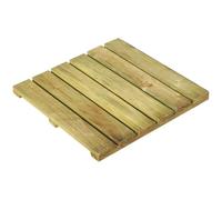 Wooden Decking Tile 450 x 450mm Pressure Treated Timber Deck Tile - Natural Wood Garden Flooring Tile - Interlocking Patio Deck Square - Outdoor Decking for Garden, Balcony, Patio