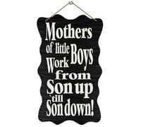 Wooden Decor Mothers Of Little Boys Work From Son Up Til Son Down! Wall Decor Office Decor Wall Plaques Wooden Wall Hangings Sign Bathroom Decor For Home Office 12X6 In
