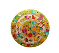 Wooden Decoration 3 Birthday Rings Happy Birthday in Set BxLxH 215x10x215mm NEW