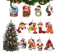 Wooden Decoration for the Christmas Tree, Wooden Christmas Tree Decoration, 12 x Cartoon Wooden Ornaments - Aesthetic Charm Accessories, Cute , Snowman Wooden Discs for Housewarming