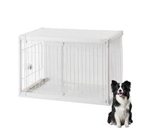 Wooden Decorative Dog Crate House TV Stand 2-in-1 Furniture Style Indoor Cage for Small Medium Dogs - Modern Indoor Furniture Style Pet Crate by Prime Paws