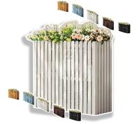 Wooden Decorative Flower Stand for Air Conditioner Cover Outdoor AC Unit Fence Protection Grid for HVAC and Heat Pumps Plant Holder (White B Small)