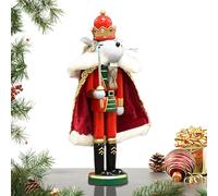 Wooden Decorative Nutcracker - Mice King Statue, Christmas Nutcracker Ornament Small Soldier Figure for Christmas Decoration, 12 Inch