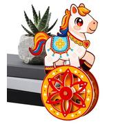 Wooden Decorative Rocking Horse, Self-Balancing Base Assembly Mind Game - Wooden Kit | For Interaction Hobby Men Teenage Kids Home Birthday Action
