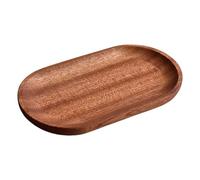 Wooden Decorative Tray - Oval Woods Decoratives Serving Trays, Warm Texture Ovals Wood Platter | Elegant Tabletop Organizer for Work Area Restaurant Home Coffee Shop Vanity Jewelry Display