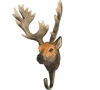 Wooden Deer Coat Hook Hand Carved Hook Red Deer - Wildlife Garden
