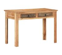 Wooden Desk 110x50x75 cm Natural Washed Solid Reclaimed Acacia Wood 2-Drawer UK