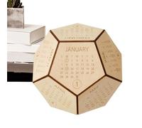 Wooden Desk Calendar - Handcrafted Office Decor, Classic Design, Solid Timber, Table Ornament | Great For Workspaces, Schools & Libraries, Keeps Track Of Days While Enhancing Natural Aesthetic