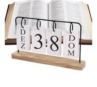 Wooden Desk Calendar, Modern Metal Standing Perpetual Calendar