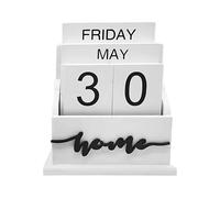 Wooden Desk Calendar | Retro Multipurpose Perpetual Calendar,Reusable Blocks for Living Rooms, Bedrooms, Rustic for Cafes