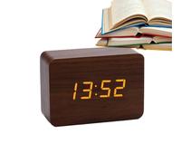 Wooden Desk Clock - Digital Alarm Clock | Electric Bedroom Clocks | Bedside Loud Alarm Clocks | Digital Clocck Large Display | 3 Alarms Settings, Weekday/Weekend Mode for Bedroom