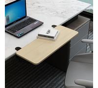 Wooden Desk Extension with C-Clamp 65cm Keyboard Tray Computer Desk Support Arm for Elbow Oak Color - Perfect for Home Office and Workspace nization