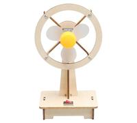 Wooden Desk Fan - Wood, 9 x 7.5 x 18 cm, Scientific Handmade Fan, DIY Set, Physics Learning Project Children, Adults, Classroom, Home, STEM Projects