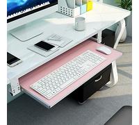 Wooden Desk in 6 Colors | Keyboard Tray Under Desk with Smooth Glide Rail & Mouse Pad, Pull-Out Der for Enhanced Home Office nizat