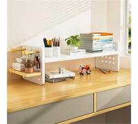 Wooden Desk Multi Functal Display Shelf with Pegboard Hoo Home Office Bookcase (50x15x22cm White) Perfect for Efficient Worpace nizat