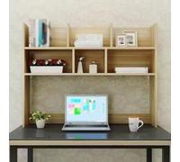 Wooden desk shelf for computer workstation, home office organizer, wooden bookshelf, 2-tier multi-purpose counter shelf, hutch shelf for student dorm, office, home furniture (wood, 70 cm/27.5 inches)