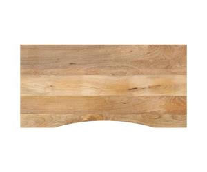 Wooden Desk Top Natural Solid Mango Wood 140x60x2.5cm Rustic Curved Edge Finish