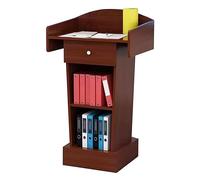 Wooden Desk with Right Side Service Counter for Churches & Schools Perfect for Conferences & Events Customer Service Podium (Color: A)