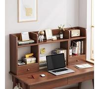 Wooden Desktop Bookshelf for Computer Desk Multi-Tier Desk Hutch for Home Office & Dorm Stylish Storage Solution for Books & Supplies