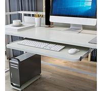 Wooden Desktop Exteon with Sliding RaRemovable Keyboard Platform for Home Office 70 x 27 cm Available in White Walnut Black Maple Teak - omic & Slish.