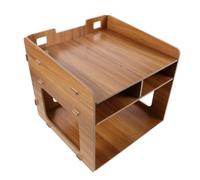Wooden Desktop Printer Rack 11x10.8x10.4 Inch Multi-layer Storage Stand | Stylish Modern Design with Sleek Wooden Finish, Vertical Tiered Storage for Documents and Books, for Small Office Desk