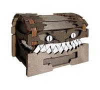 Wooden Dice - Decorative High Capacity, Wooden Container, Embellished Chest, Dungeon Dragons Storage Organizer | Upgrade Family Game Nights D