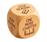 Wooden Dice - Reading Choice Cube, Novelty Decision Block, Tabletop Game Decor | Fun Conversation Starter for home bedroom study apartment shelf mantel coffee table book club party