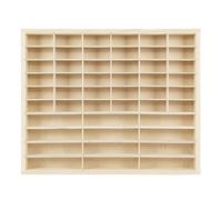 Wooden Diecast Car Display Rack 1:64 Solid Diecast Wood Car Model Storage Box Toy Storage Shelves with 60 Slots Wooden Cube Storage Box (58.5x5x47.5cm)