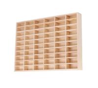 Wooden Diecast Car Display Rack 1:64 Solid Diecast Wood Car Model Storage Box Toy Storage Shelves with 60 Slots Wooden Cube Storage Box (58.6x4.5x46.8cm)