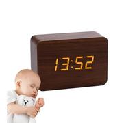 Wooden Digital Alarm Clock - Electric Time Display, Loud Sound Alert | Modern Desk Timer, Large LED Screen, Adjustable Volume Settings for Bedroom, Office Table