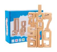 Wooden Digital Building Blocks, Digital Wood Blocks, Stacking Number Toys - Interactive Math Game, 1-10 Digit Stacking Blocks, Educational Toys for 3 Year Olds