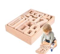 Wooden Digital Building Blocks - Teaching Supplies for Home School | Stacking Toys for Digital Building Blocks, Preschool Learning Activities for e