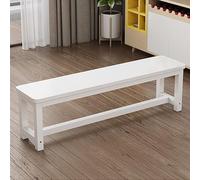 Wooden Dining Bench with Metal Legs - Space-Saving Entryway & Kitchen Furniture - Versatile Farmhouse Style for Living Room, Bedroom, Garden - White (80x35x45cm)