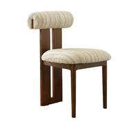 Wooden Dining Chair Set, Upholstered Kitchen Chairs, Solid Wood Leg Dining Chair for Restaurants, Study Rooms, Living Rooms (Black & Beige, 1PC)