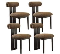 Wooden Dining Chair Set, Upholstered Kitchen Chairs, Solid Wood Legs, Ideal for Restaurants, Study Rooms, Living Rooms (Black & Beige, 1PC)