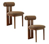 Wooden Dining Chair Set, Upholstered Kitchen Chairs, Solid Wood Legs, Ideal for Restaurants, Study Rooms, Living Rooms (Black & Beige, 1PC)