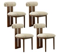 Wooden Dining Chair Set, Upholstered Kitchen Chairs, Solid Wood Legs, Perfect for Restaurants, Study Rooms, Living Rooms (Black & Beige, 1 Piece)